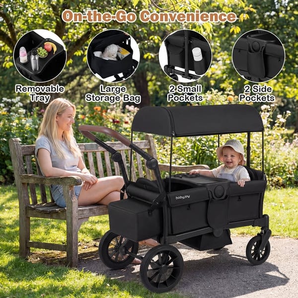 Costway Foldable Wagon Stroller for 2 Kids, Double Seater Toddler - See  Details - Bed Bath & Beyond - 43903085