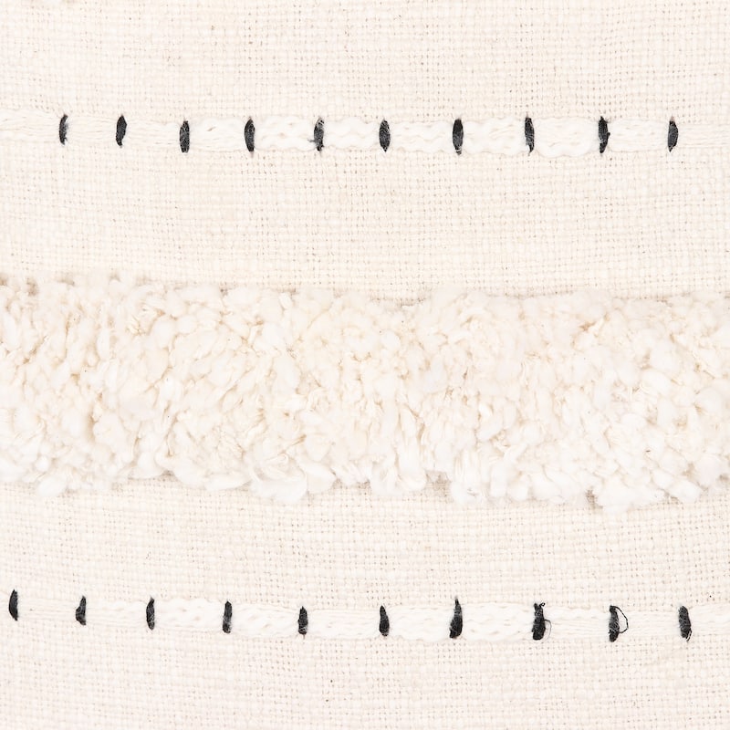 Novica Handmade Ivory Tufts Embroidered Cotton Cushion Covers (Pair)