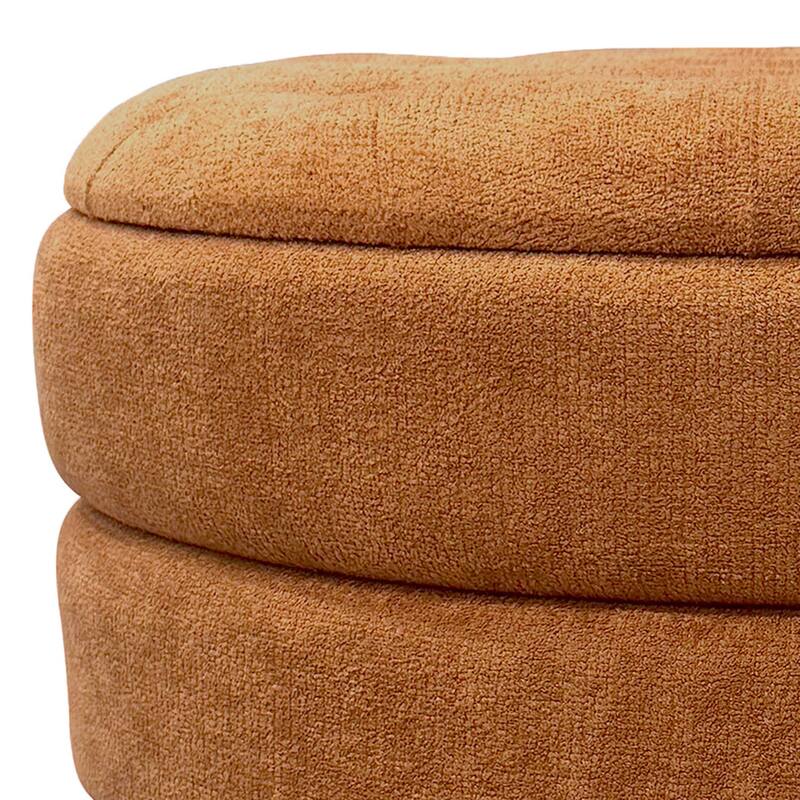 Modern Fabric Round Storage Ottoman