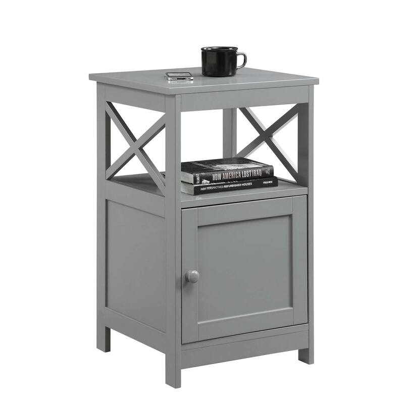 Convenience Concepts Oxford End Table with Storage Cabinet and Shelf