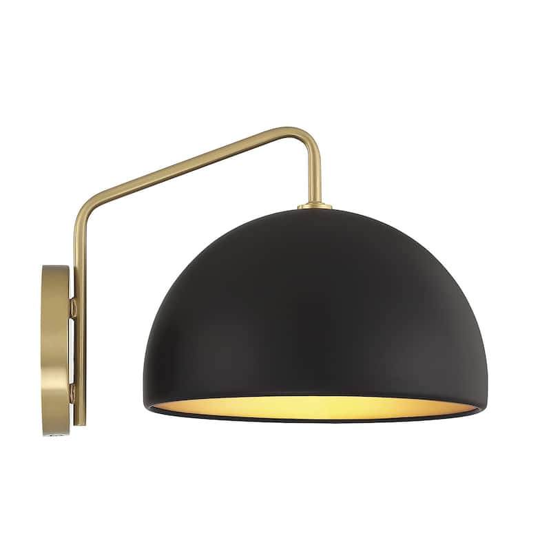Bellevue SH54383 9" Tall Wall Sconce with a black dome shade