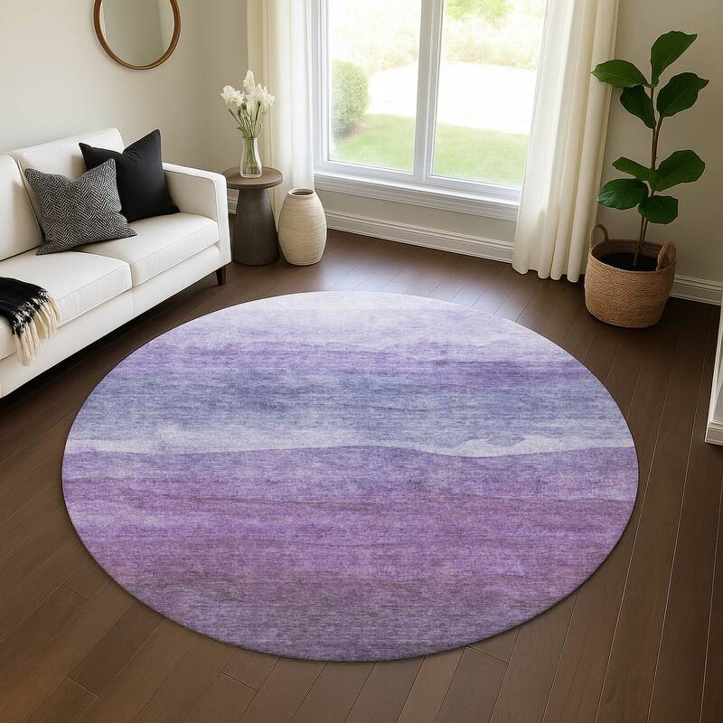 Premium Washable Super Soft Modern Ombre Mayfield Rug - Purple - 8' x 8'