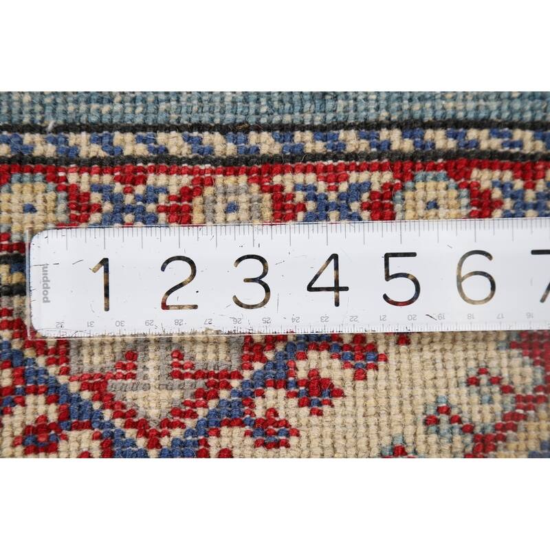 Light Blue Kazak Runner Rug Handmade Wool Carpet - 2'11" x 9'7"