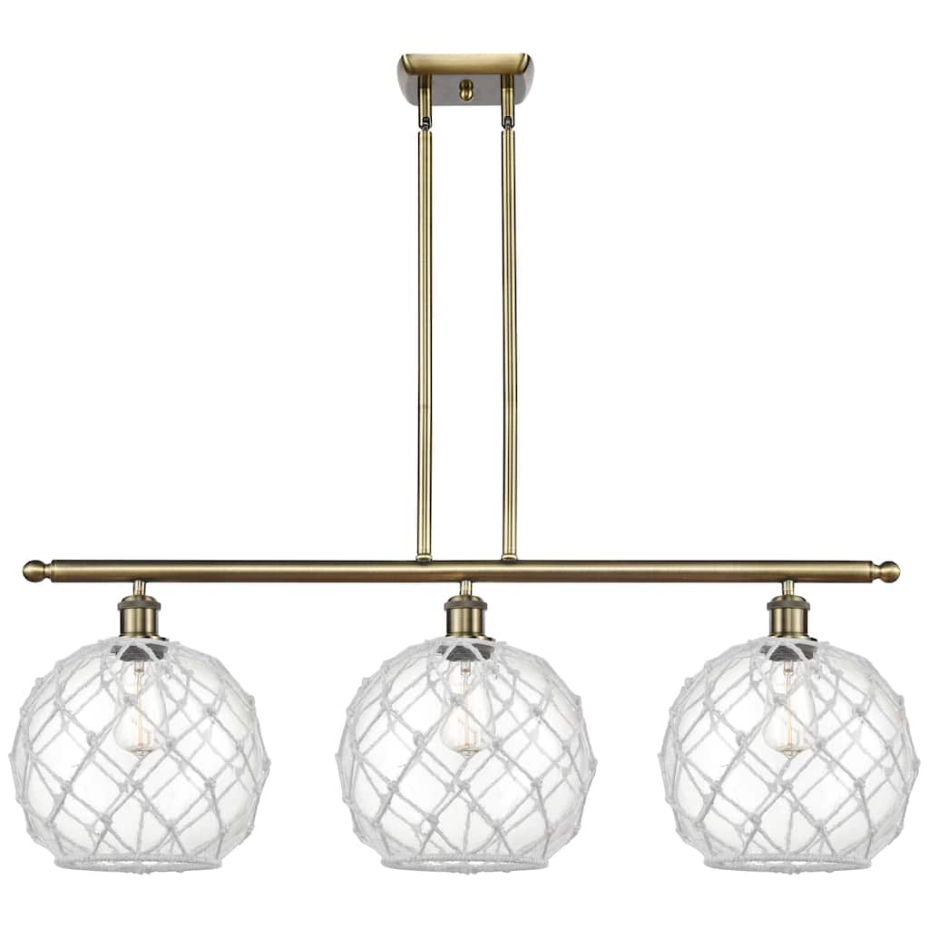 Innovations Lighting Endless Possibilities Ballston - Farmhouse Rope - 3 Light 37" Stem Hung Island Light