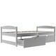 preview thumbnail 44 of 53, Espresso Twin Platform Bed with Storage Drawers, Durable Wooden Frame
