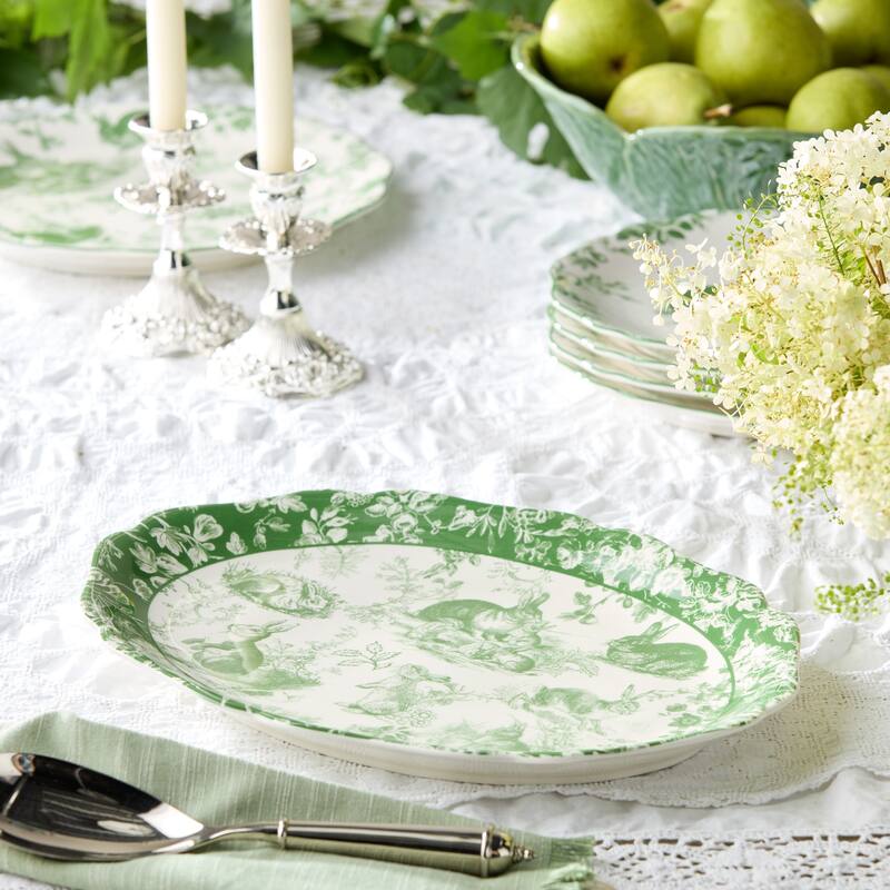 Certified International Le Jardin Oval Platter 16" x 12" - 16"W x 12"D x 1.5"H