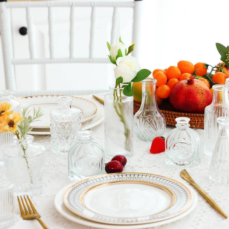 36 Glass Bud Vase Set, Small Vases for Flowers, Clear Bud Vases for Centerpieces Mini Flower Vases in Bulk