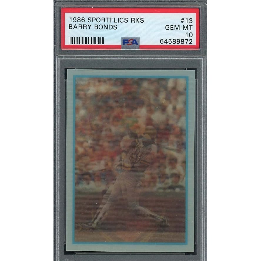 Barry Bonds 1986 Sportflics Baseball Rookie Card RC #13 Graded PSA 10 - 8'6" x 11'6"