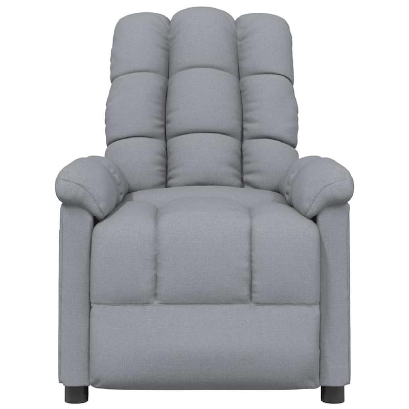 vidaXL Massage Recliner Light Gray Fabric - 29.1" x 39" x 40.2"