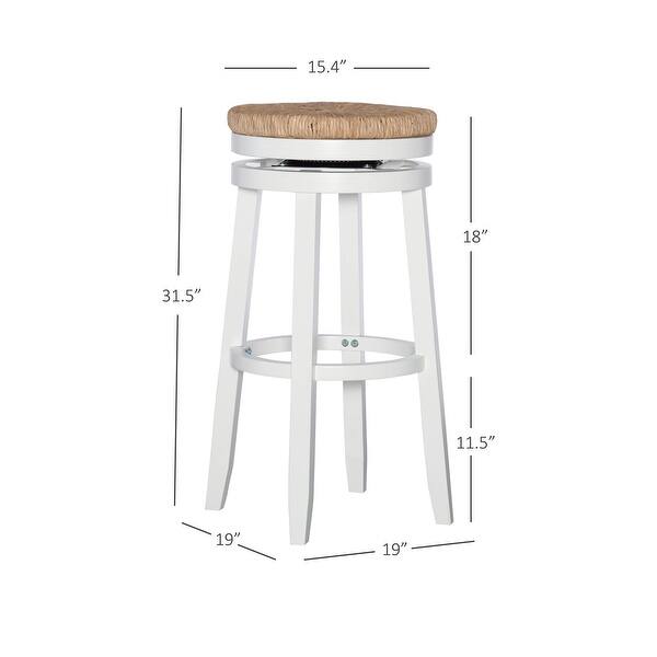 Maya Backless Swivel Bar Stool with Seagrass Seat