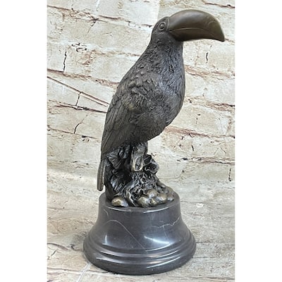 Toucan Tropical Bird Bronze Statue Sculpture Figure Signed Original Art On Base