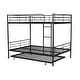 preview thumbnail 13 of 27, Full Metal Bunk Bed with Shelf and Guardrails, Black