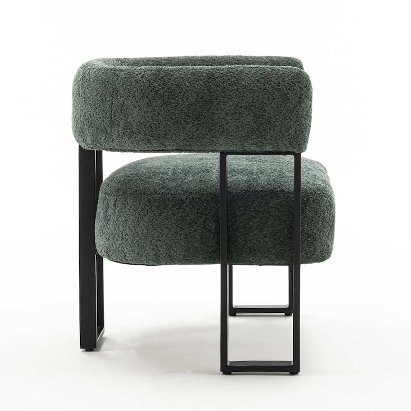 Upholstered Teddy Velvet Accent Chair, Modern Boucle Armchair
