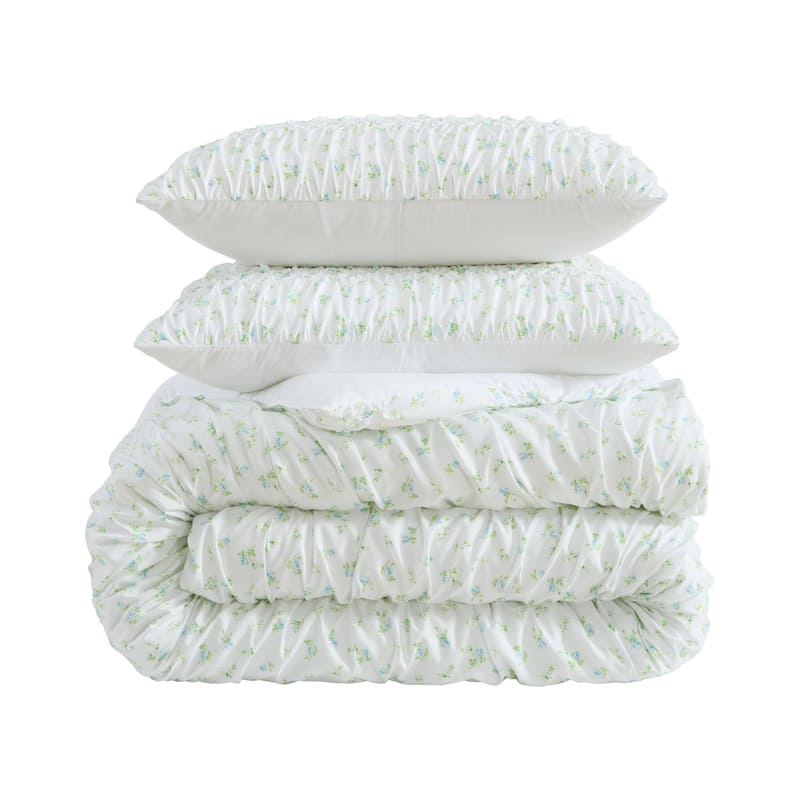 Laura Ashley Rosebuddies Reversible Blue Comforter Set
