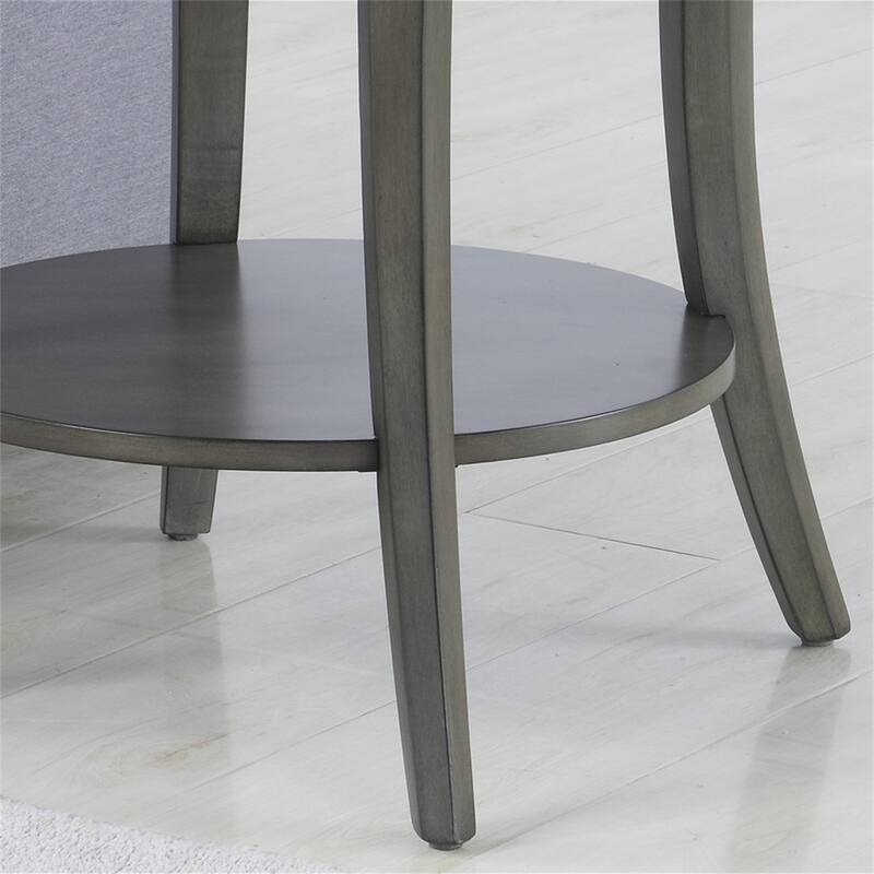 Contemporary Oval Shelf End Table, Gray/Espresso
