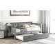 preview thumbnail 5 of 72, Elegant Design Daybed with Trundle Bed, Wooden Sofa Bed for Bedroom Living Room, Wood Platform Bed Frame for Kids Teens Guests