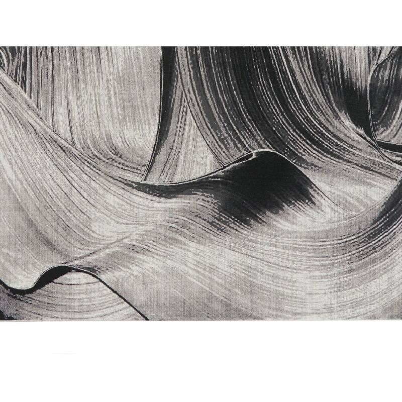 Calvin Klein Balian Abstract Grey/Black Area Rug