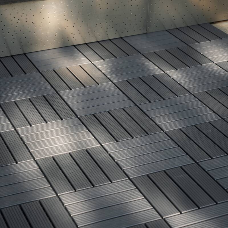 Plastic Interlocking Deck Tiles,44 Pack Patio Deck Tiles,12"x12" Square Waterproof Outdoor All Weather Use, Patio Decking Tiles