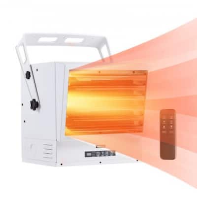White 15000W Electric Garage Heater with Remote and Wall/Ceiling Mount - 19.7 x 19.3 x 18.3 in