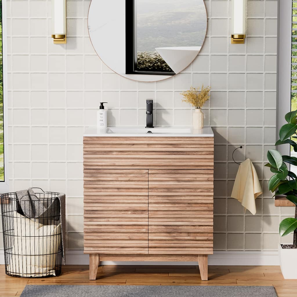 Bathroom Vanity Set W/Drop in Sink Faucet Cabinet Combo