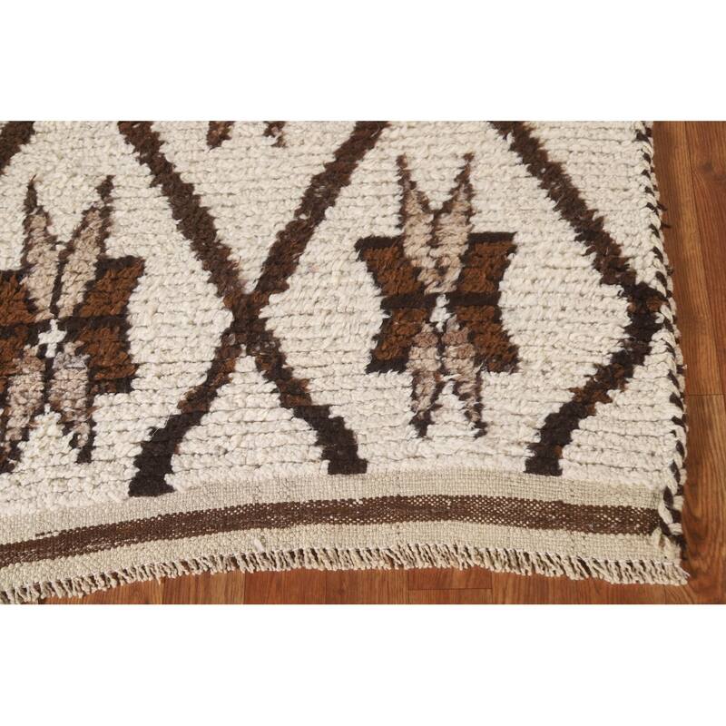 Natural Dye Anatolian Oriental Runner Rug Hand-knotted Wool Carpet - 3'5"x 10'7"