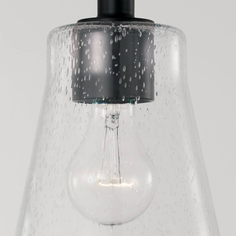 Baker 1-light Mini Pendant/ Semi-Flush Mount w/ Clear Seeded Glass