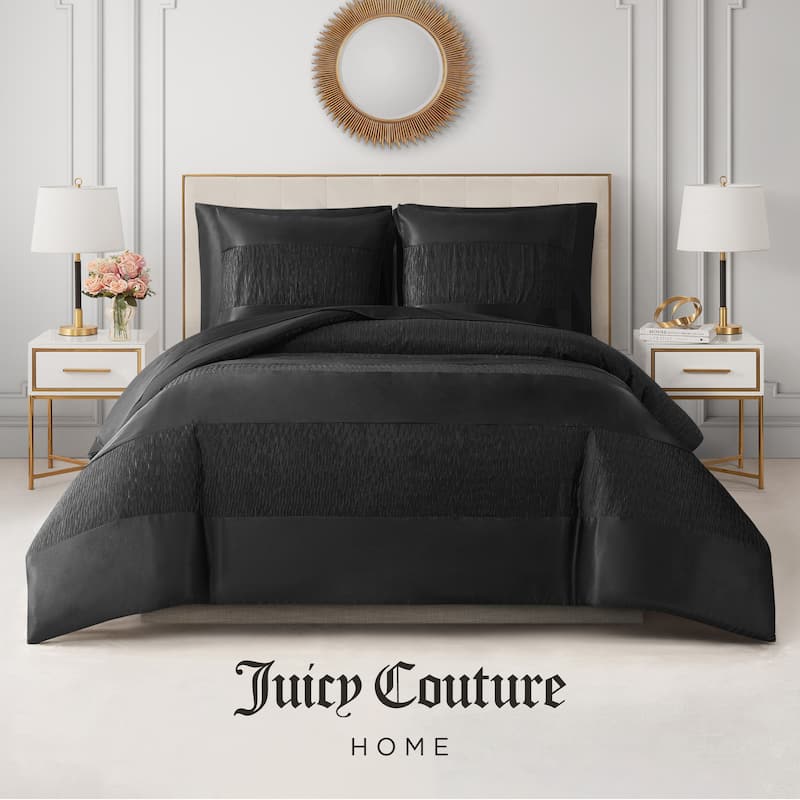 Juicy Couture Glam Night Black Stripe Duvet Cover Set