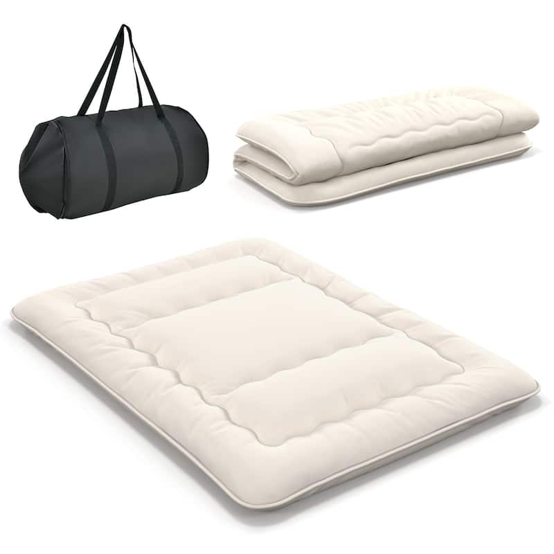 Futon Mattress Floor Sleeping Pad with Washable Cover