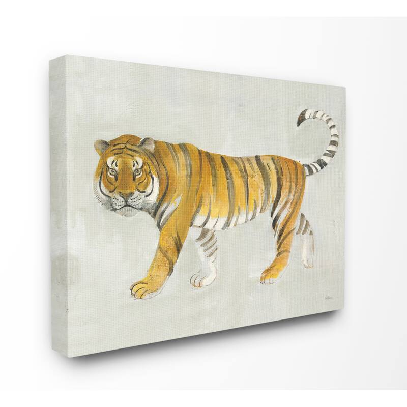 Stupell Tiger Walk Large Cat Animal Watercolor Painting Canvas Wall Art - 24 x 30
