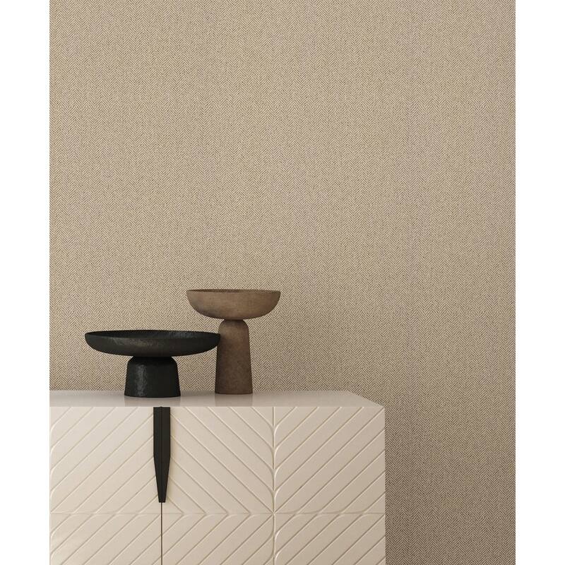 York Wallcoverings Tailored Chevron Hazelnut Wallpaper