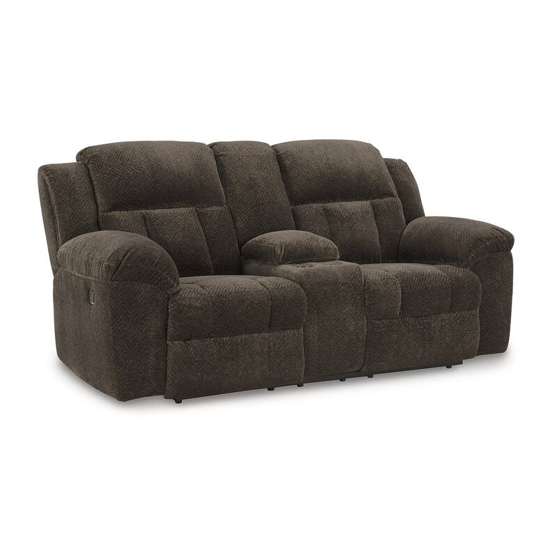 Signature Design by Ashley Frohn Double Reclining Loveseat with Console - 80"W x 40"D x 42"H