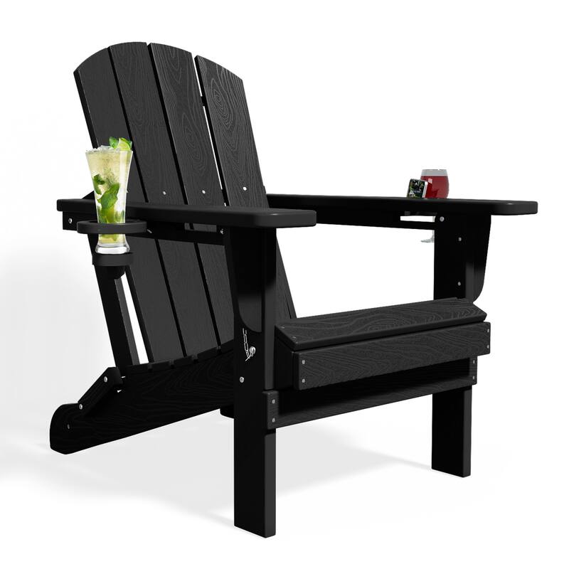 Foldable HDPE Adirondack Chair with Dual Cup Holders