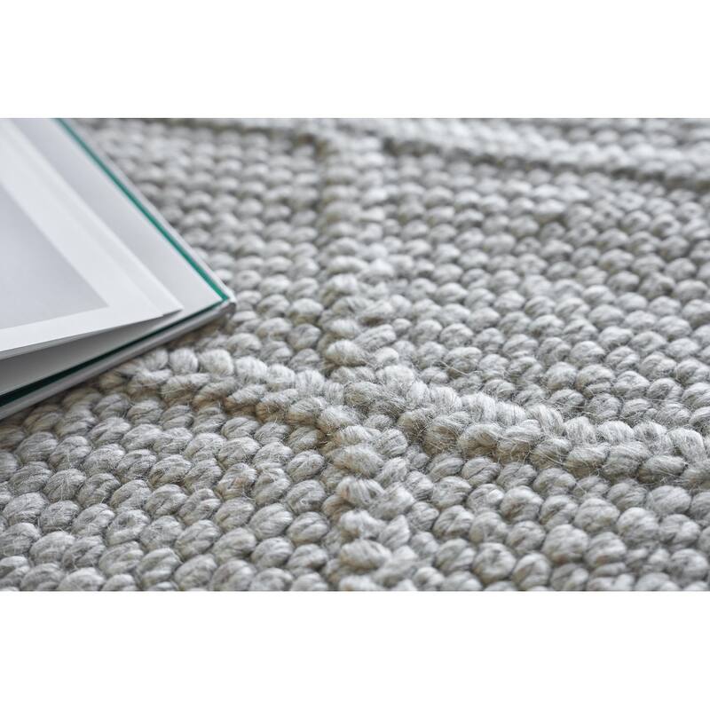 EXQUISITE RUGS Brentwood Handwoven Wool/Viscose Silver Area Rug.
