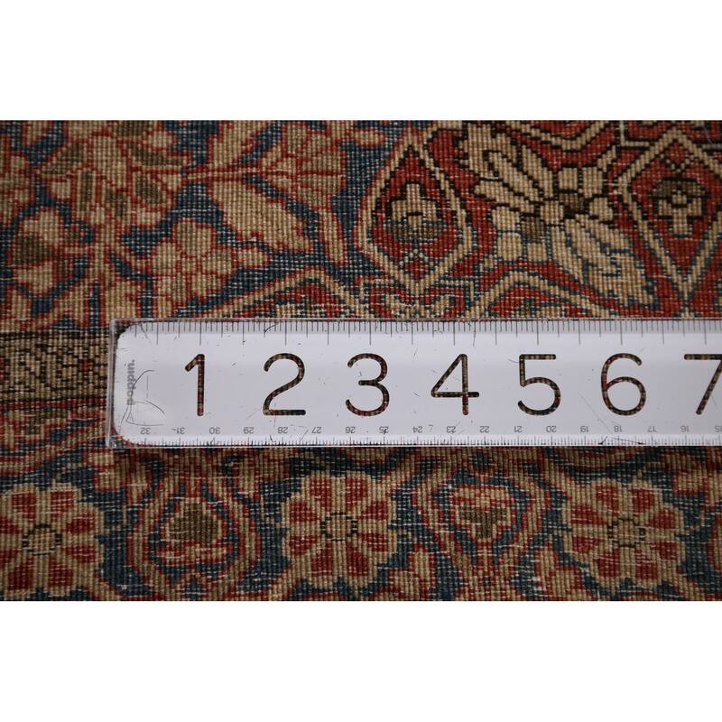 Pre-1900 Antique Kashan Mohtasham Persian Rug Handmade Wool Carpet - 4'4" x 6'5"