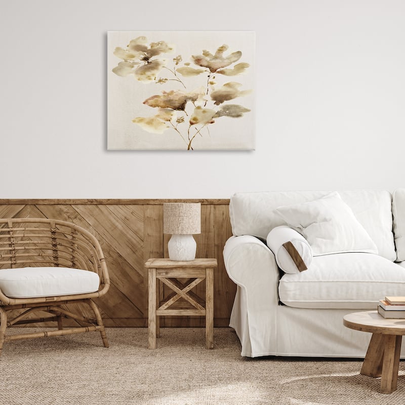 Stupell Neutral Dappled Flower Blossoms Canvas Wall Art Design By Krinlox