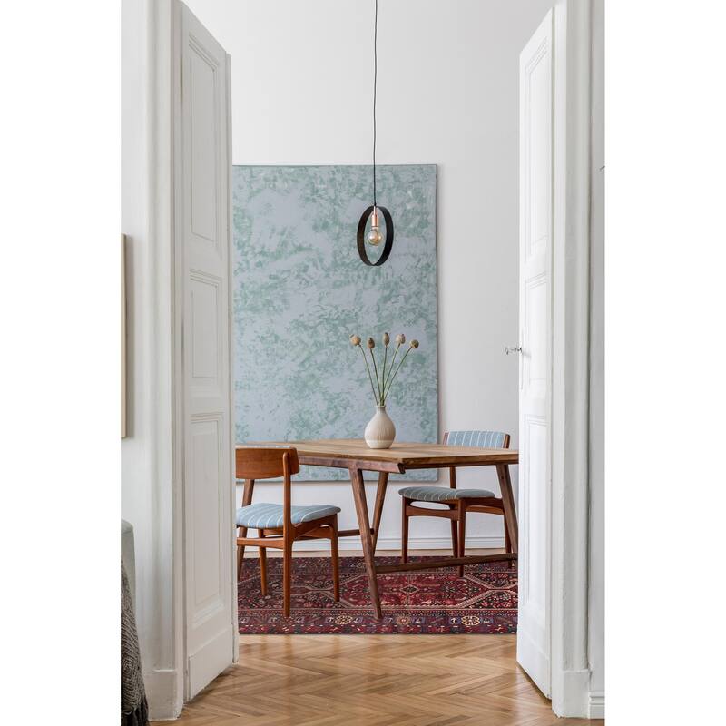 ECARPETGALLERY Hand-knotted Anadol Black, Red Wool Rug - 4'4 x 9'3