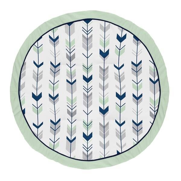 slide 2 of 2, Sweet Jojo Designs Navy Blue, Mint and Grey Woodland Arrow Woodsy Collection Baby Tummy Time Playmat