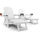 preview thumbnail 27 of 52, WINSOON Set of 2 HIPS Folding Adirondack Chair with Adjustable Backrest and Retractable Ottoman