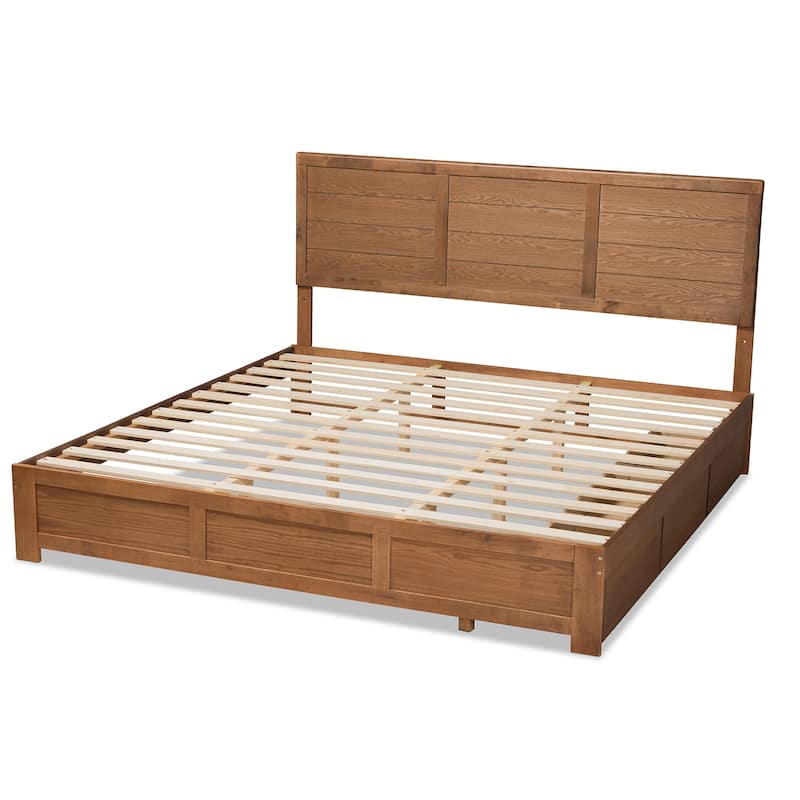 Lisa Ash-brown Finished Wood 3-drawer Platform Storage Bed