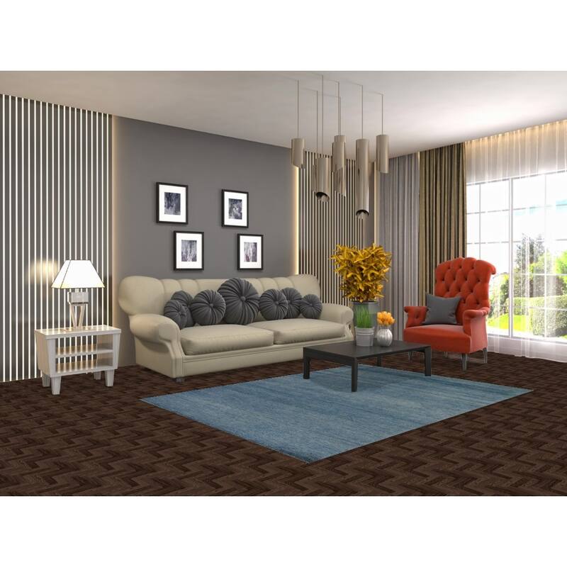 Blue Modern Gabbeh Oriental Rug Handmade Wool Carpet - 4'9" x 6'8"