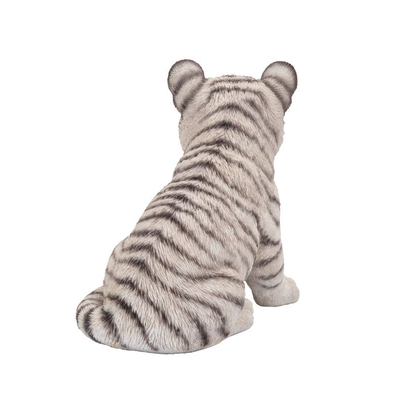 Sitting Tiger Cub Outdoor Garden Statue - 9.5"