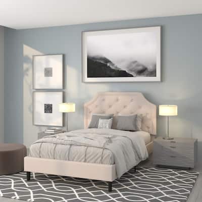Arched Tufted Upholstered Platform Bed