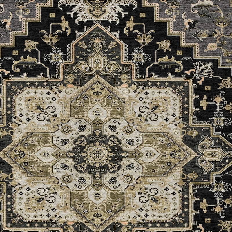 HomeRoots Oriental Traditional Rectangle Outdoor Rug