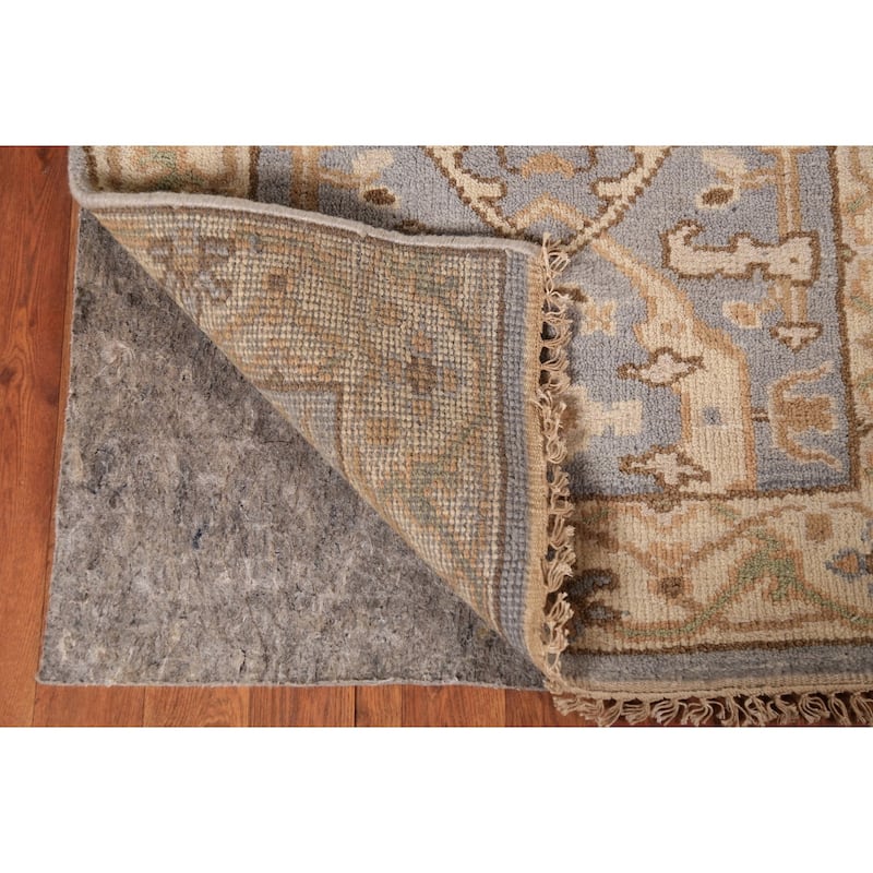 Gray Oushak Oriental Runner Rug Hand-Knotted Wool Carpet - 2'8" x 8'4"