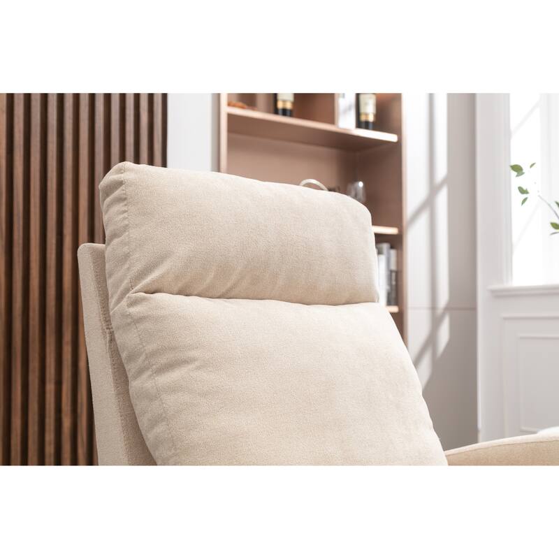 Rocking Chair, High Backrest Upholstered Swivel Gliders Rocking Armchair, Rocking Chair Nursery with Thick Padded Cushion