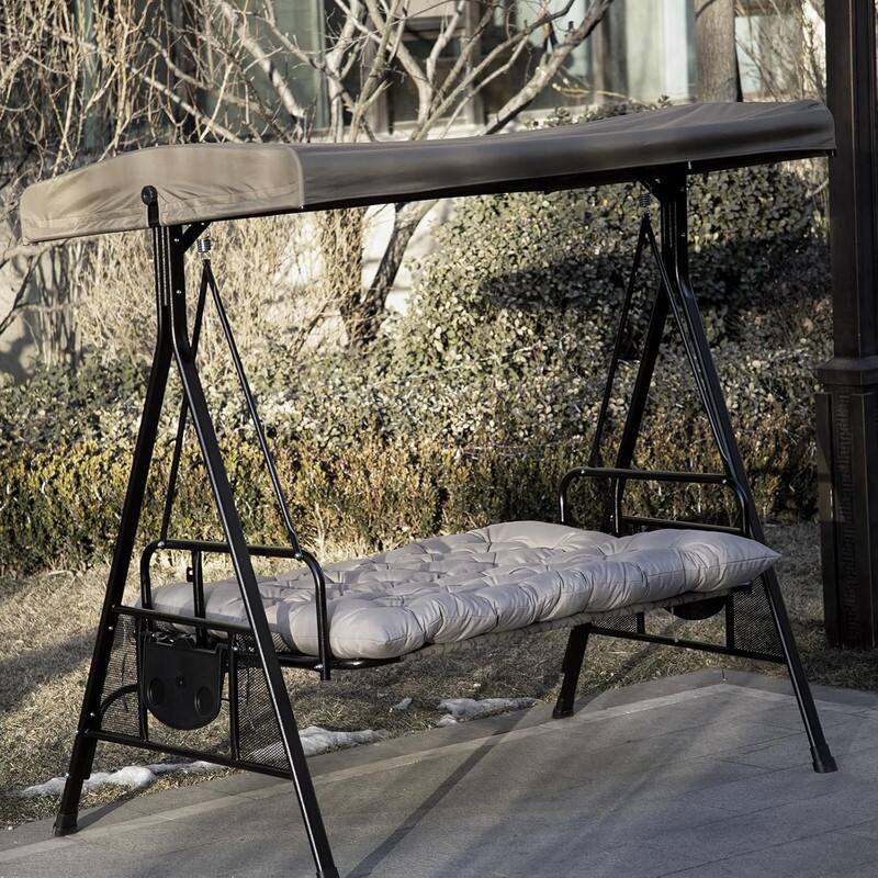Outdoor Swing Cushions Replacement, Outdoor Thickened Bench Cushion with Ties for Porch,Patio,Backyard,Garden