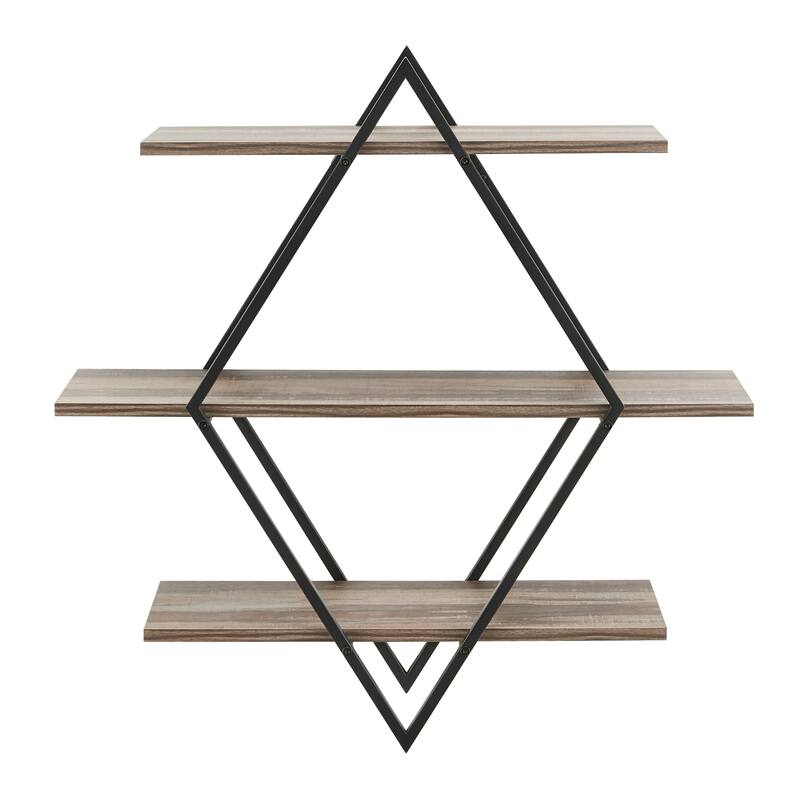 Antigua Crossed Double Diamond Shelf Unit - N/A