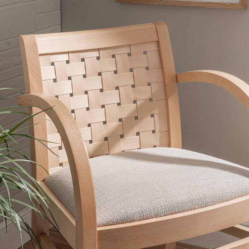 Linon Lanada Woven White Arm Chair