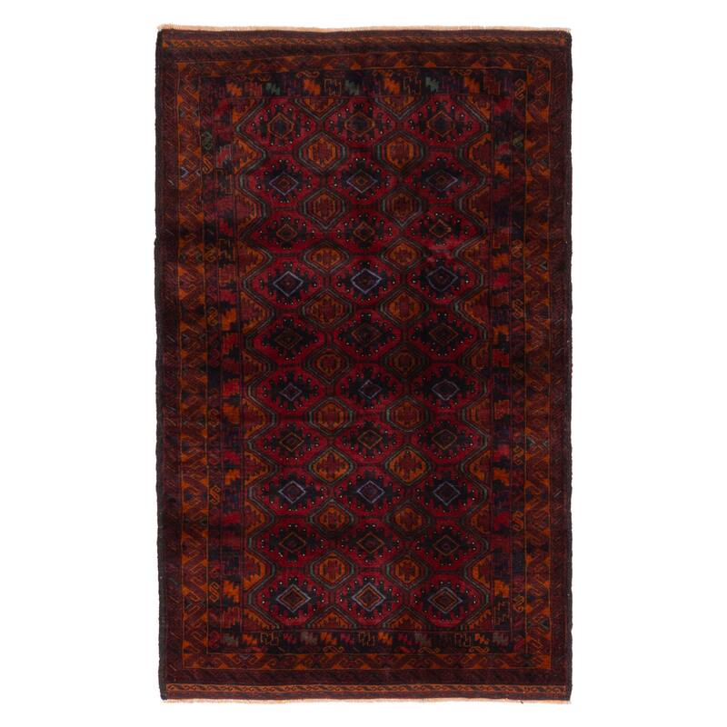 ECARPETGALLERY Hand-knotted Teimani Red Wool Rug - 3'10 x 6'3