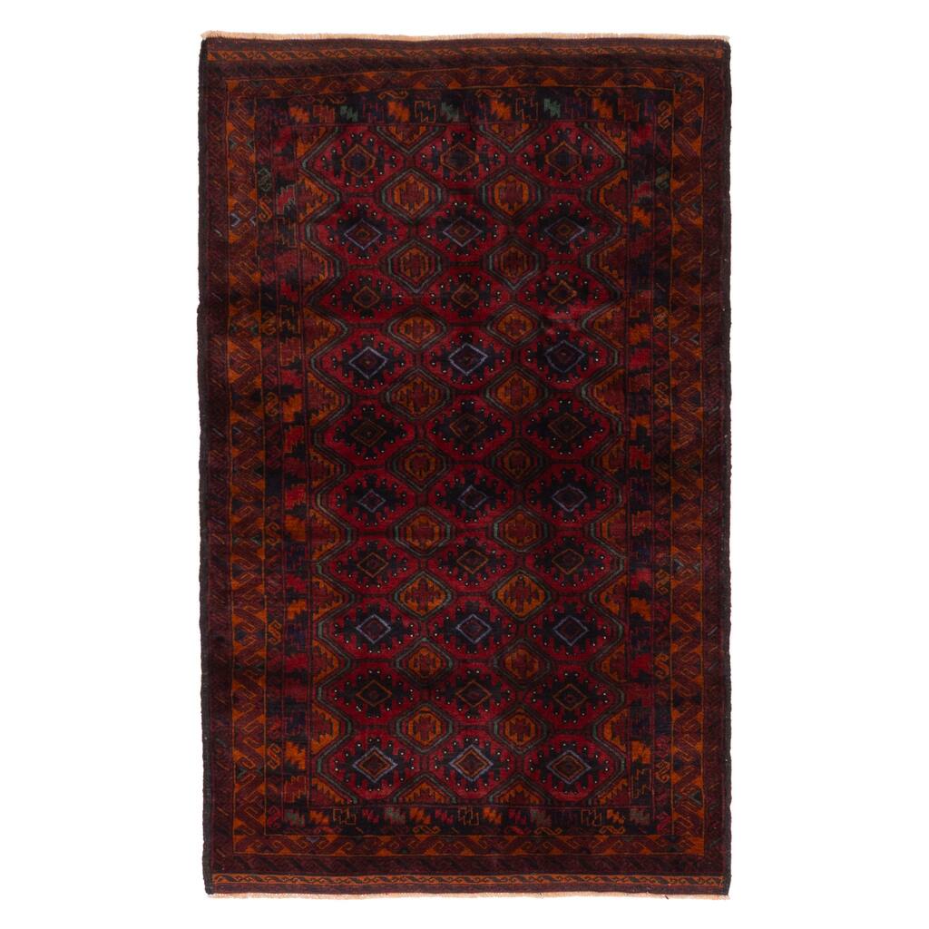 ECARPETGALLERY Hand-knotted Teimani Red Wool Rug - 3'10 x 6'3